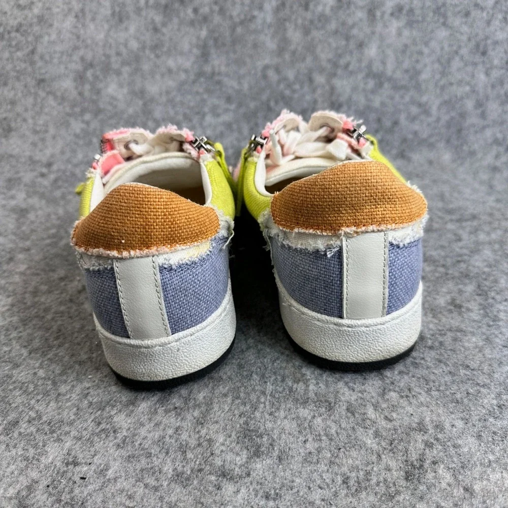 Dolce Vita Miya Womens Size 8 Sneakers Multicolor Canvas Side Zip Lace Up Shoes